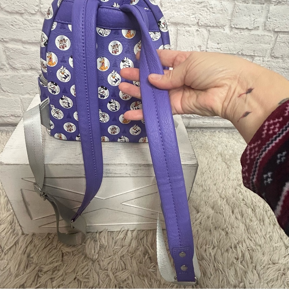 Loungefly Disney 100 Purple Mini Backpack with Character Print - Picture 9 of 16